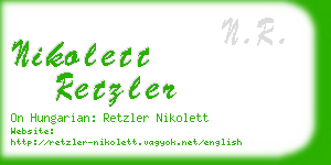 nikolett retzler business card